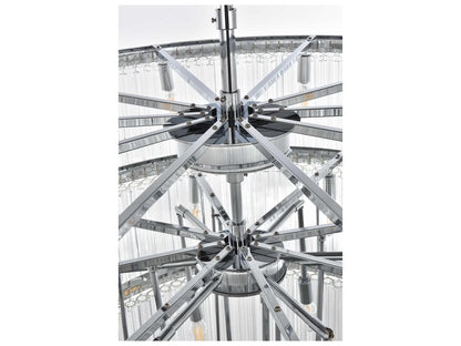 Elegant Lighting Harlow 28-Light Chrome Tiered Chandelier with Ribbed Glass