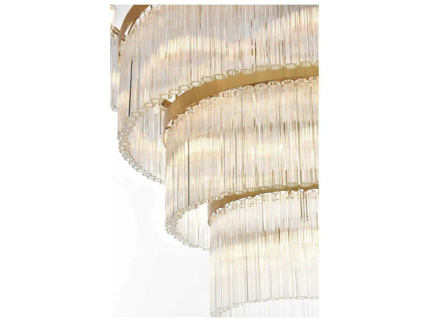 Elegant Lighting Harlow 28-Light Tiered Chandelier in Satin Gold with Royal Cut Crystal