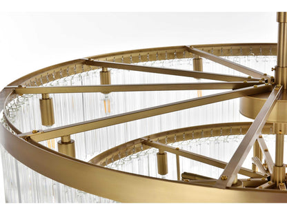 Elegant Lighting Harlow 28-Light Tiered Chandelier in Satin Gold with Royal Cut Crystal