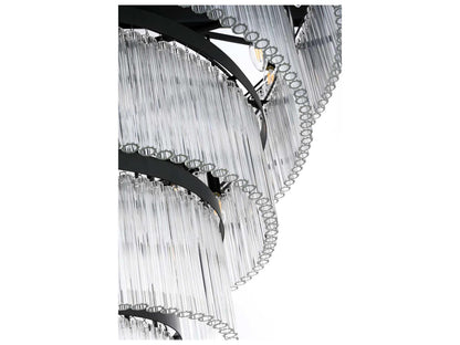 Elegant Lighting Harlow 40-Light Tiered Chandelier in Black with Royal Cut Crystal