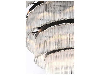 Elegant Lighting Harlow 40-Light Tiered Chandelier in Black with Royal Cut Crystal
