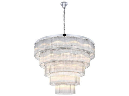 Elegant Lighting 40-Light Harlow Tiered Chandelier in Chrome with Clear Royal Cut Crystal