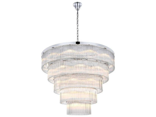 Elegant Lighting 40-Light Harlow Tiered Chandelier in Chrome with Clear Royal Cut Crystal