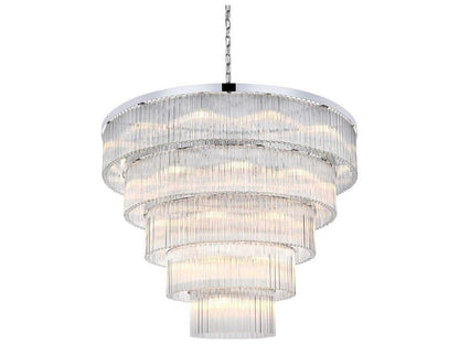 Elegant Lighting 40-Light Harlow Tiered Chandelier in Chrome with Clear Royal Cut Crystal
