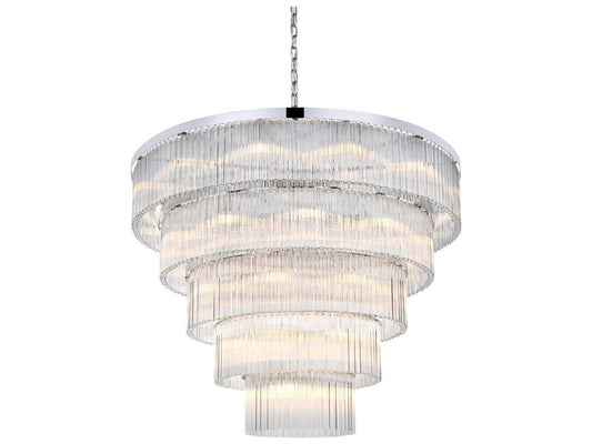 Elegant Lighting 40-Light Harlow Tiered Chandelier in Chrome with Clear Royal Cut Crystal