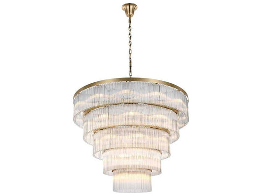 Elegant Lighting Harlow 40-Light Tiered Chandelier in Satin Gold