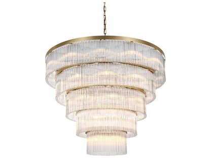 Elegant Lighting Harlow 40-Light Tiered Chandelier in Satin Gold