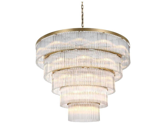 Elegant Lighting Harlow 40-Light Tiered Chandelier in Satin Gold