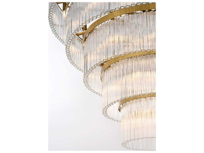 Elegant Lighting Harlow 40-Light Tiered Chandelier in Satin Gold