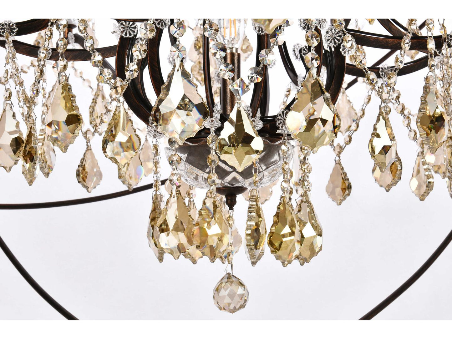 Elegant Lighting Geneva 25-Light Dark Bronze Royal Cut Crystal Chandelier