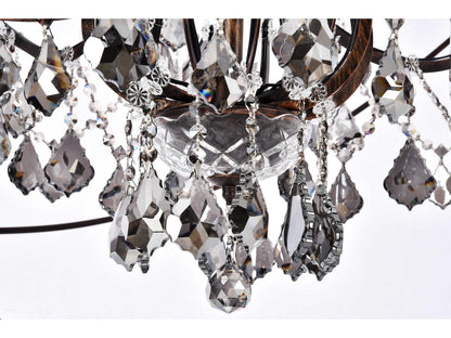 Elegant Lighting Geneva 25-Light Dark Bronze Crystal Candelabra Chandelier
