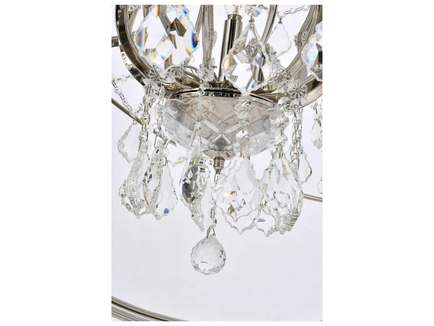 Elegant Lighting Geneva 25-Light Polished Nickel Chandelier with Royal Cut Clear Crystal