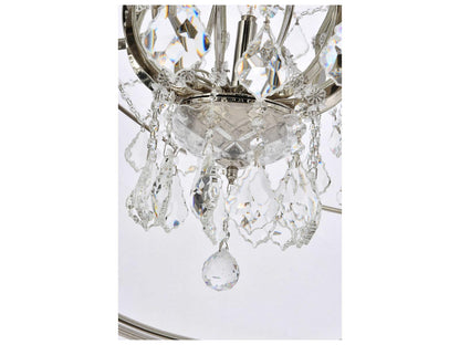 Elegant Lighting Geneva 25-Light Polished Nickel Chandelier with Royal Cut Clear Crystal