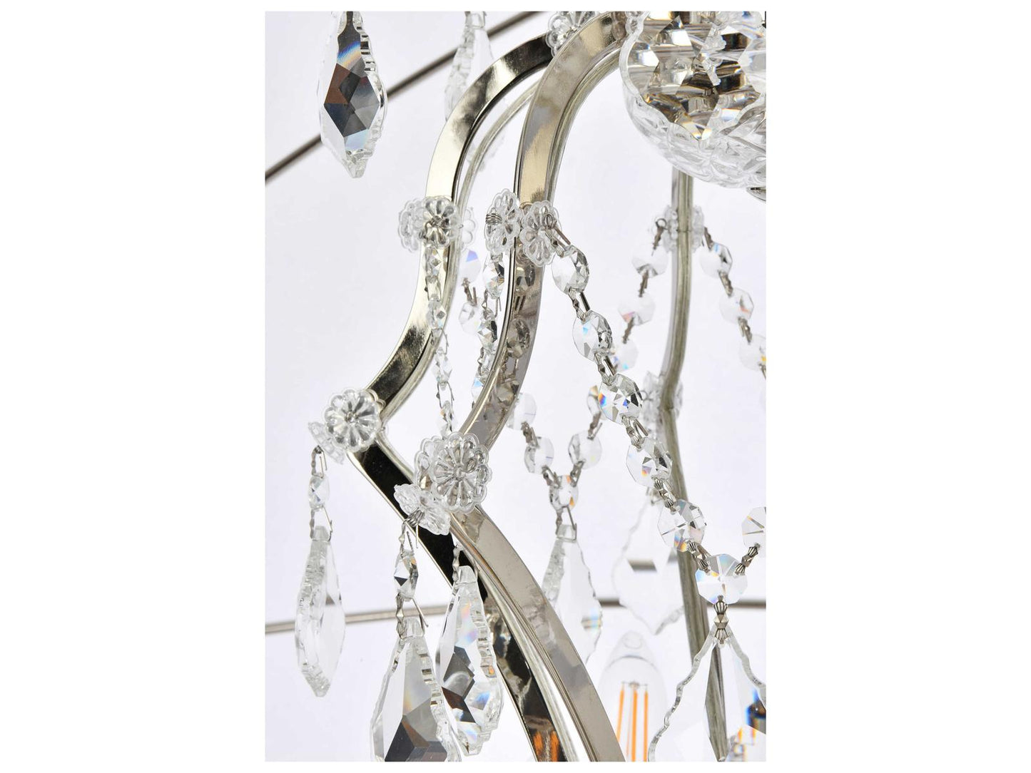 Elegant Lighting Geneva 25-Light Polished Nickel Chandelier with Royal Cut Clear Crystal