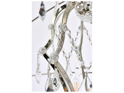 Elegant Lighting Geneva 25-Light Polished Nickel Chandelier with Royal Cut Clear Crystal