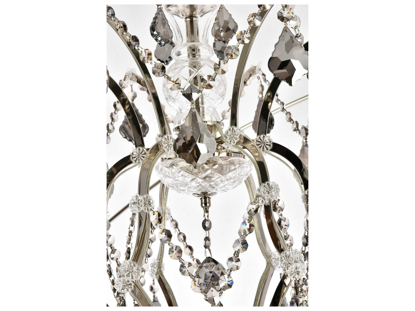 Elegant Lighting Geneva 25-Light Royal Cut Crystal Chandelier in Polished Nickel