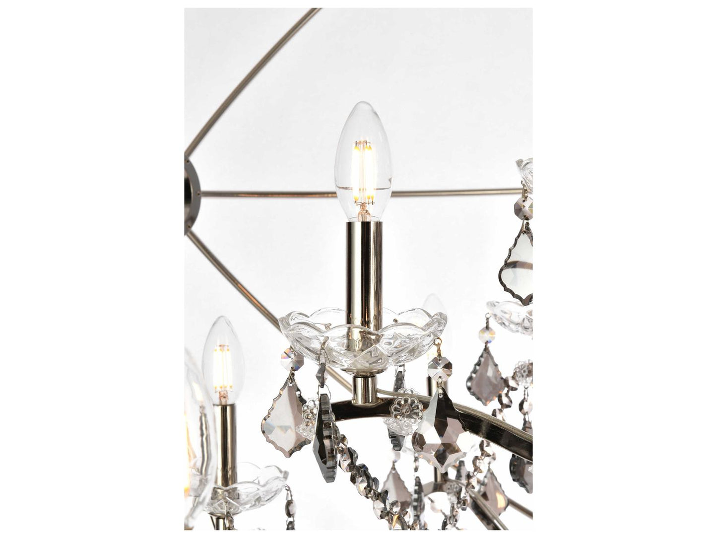 Elegant Lighting Geneva 25-Light Royal Cut Crystal Chandelier in Polished Nickel