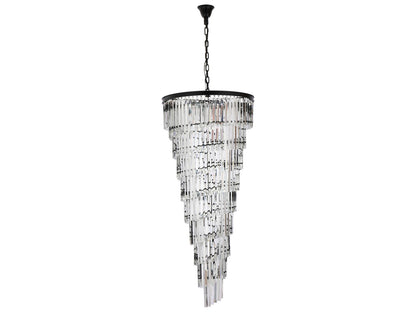 Elegant Lighting Sydney 35-Light Matte Black Tiered Crystal Chandelier
