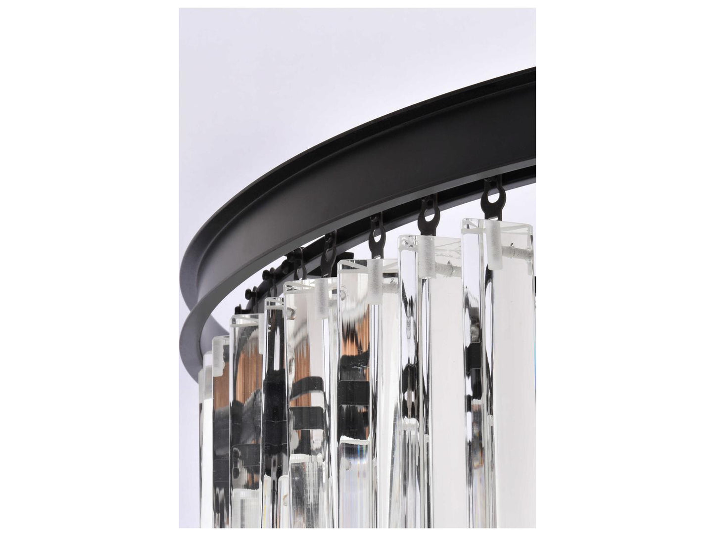 Elegant Lighting Sydney 35-Light Matte Black Tiered Crystal Chandelier