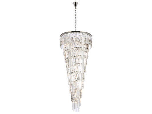 Elegant Lighting Sydney 35-Light Tiered Crystal Chandelier in Polished Nickel