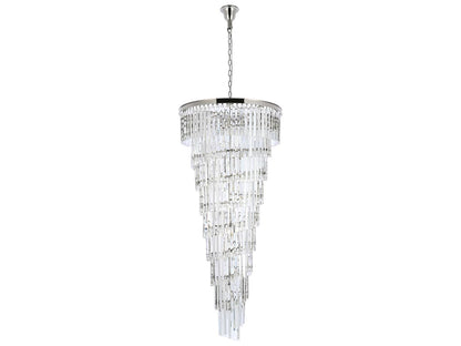 Elegant Lighting Sydney 35-Light Tiered Crystal Chandelier in Polished Nickel