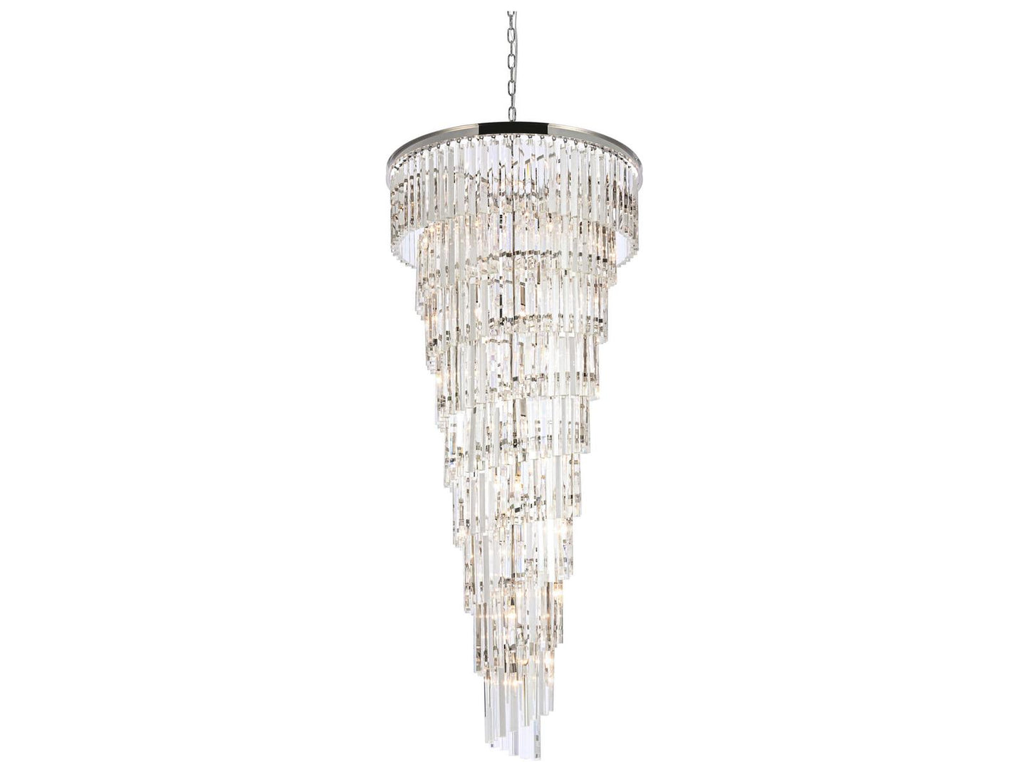 Elegant Lighting Sydney 35-Light Tiered Crystal Chandelier in Polished Nickel