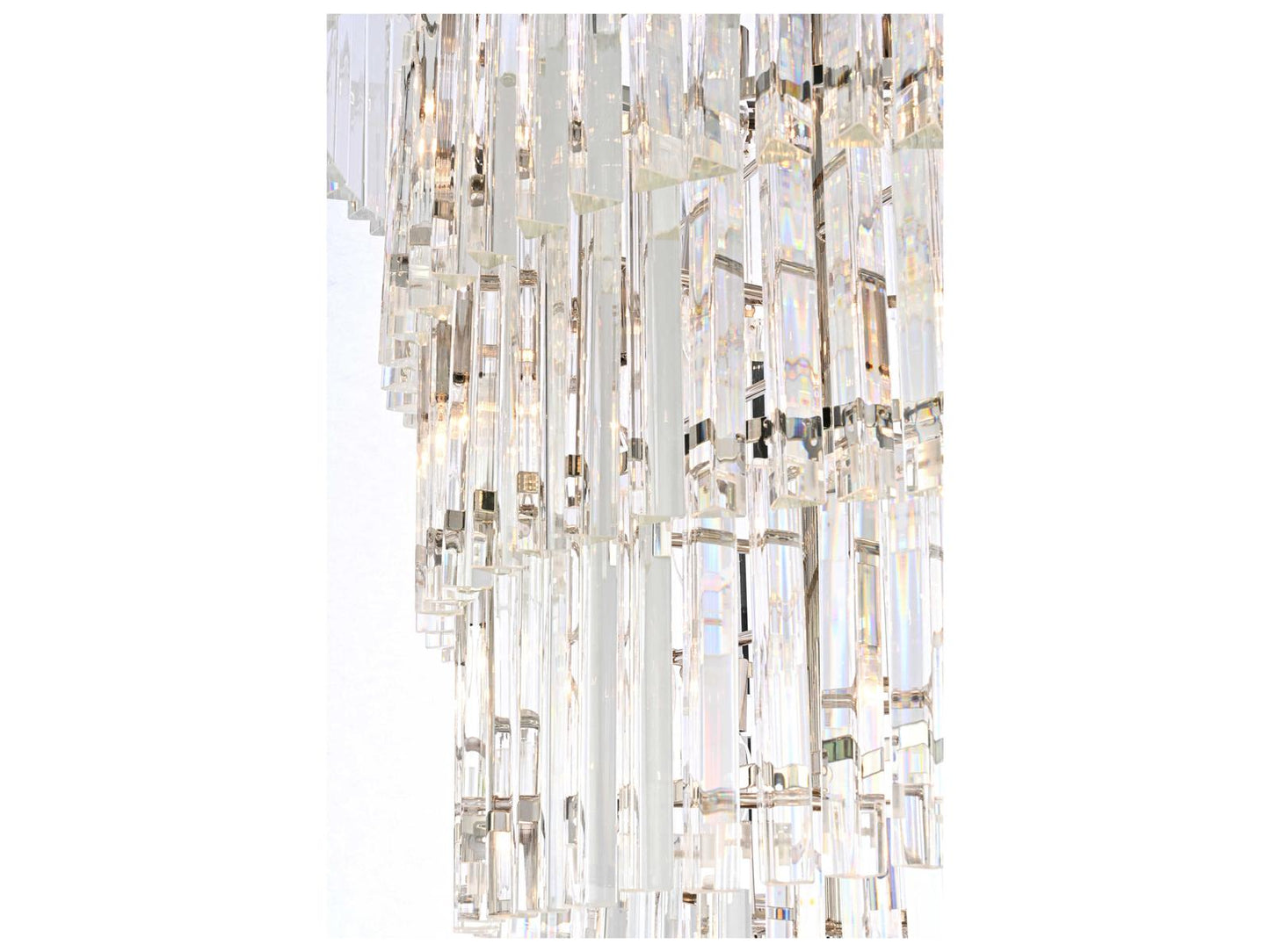Elegant Lighting Sydney 35-Light Tiered Crystal Chandelier in Polished Nickel