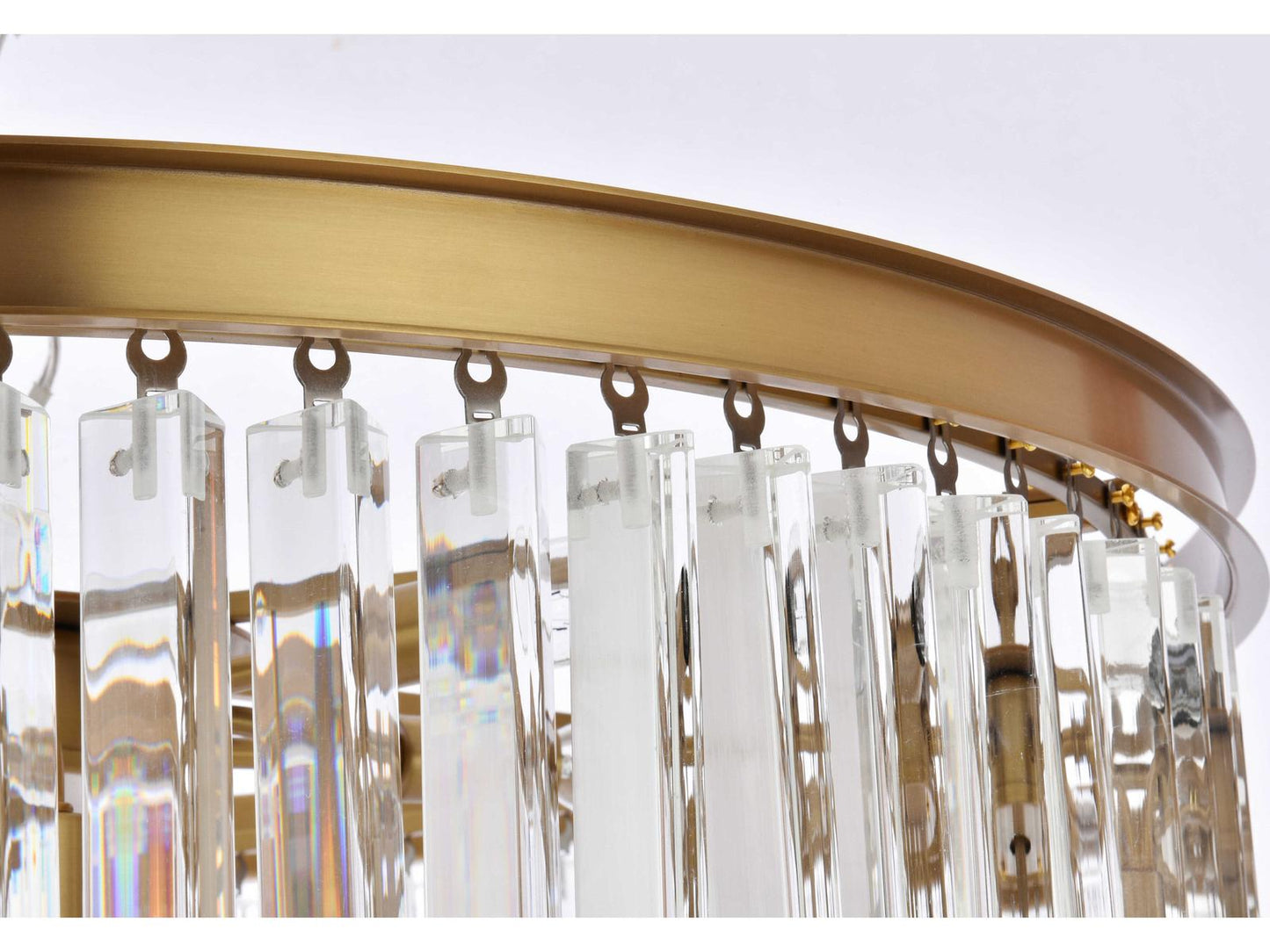Elegant Lighting Sydney 35-Light Satin Gold Tiered Chandelier with Royal Cut Crystal