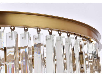 Elegant Lighting Sydney 35-Light Satin Gold Tiered Chandelier with Royal Cut Crystal