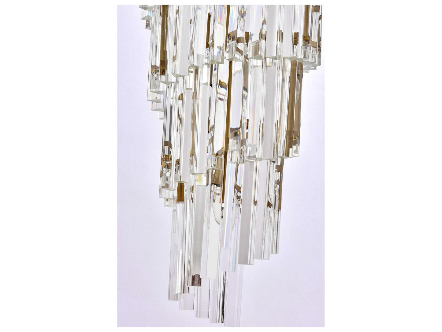 Elegant Lighting Sydney 35-Light Satin Gold Tiered Chandelier with Royal Cut Crystal