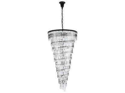 Elegant Lighting Sydney 42-Light Matte Black Tiered Chandelier with Royal Cut Crystals