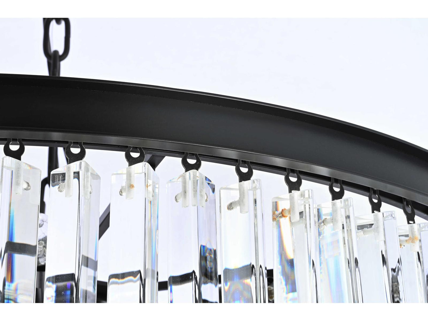Elegant Lighting Sydney 42-Light Matte Black Tiered Chandelier with Royal Cut Crystals