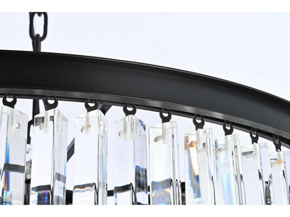 Elegant Lighting Sydney 42-Light Matte Black Tiered Chandelier with Royal Cut Crystals