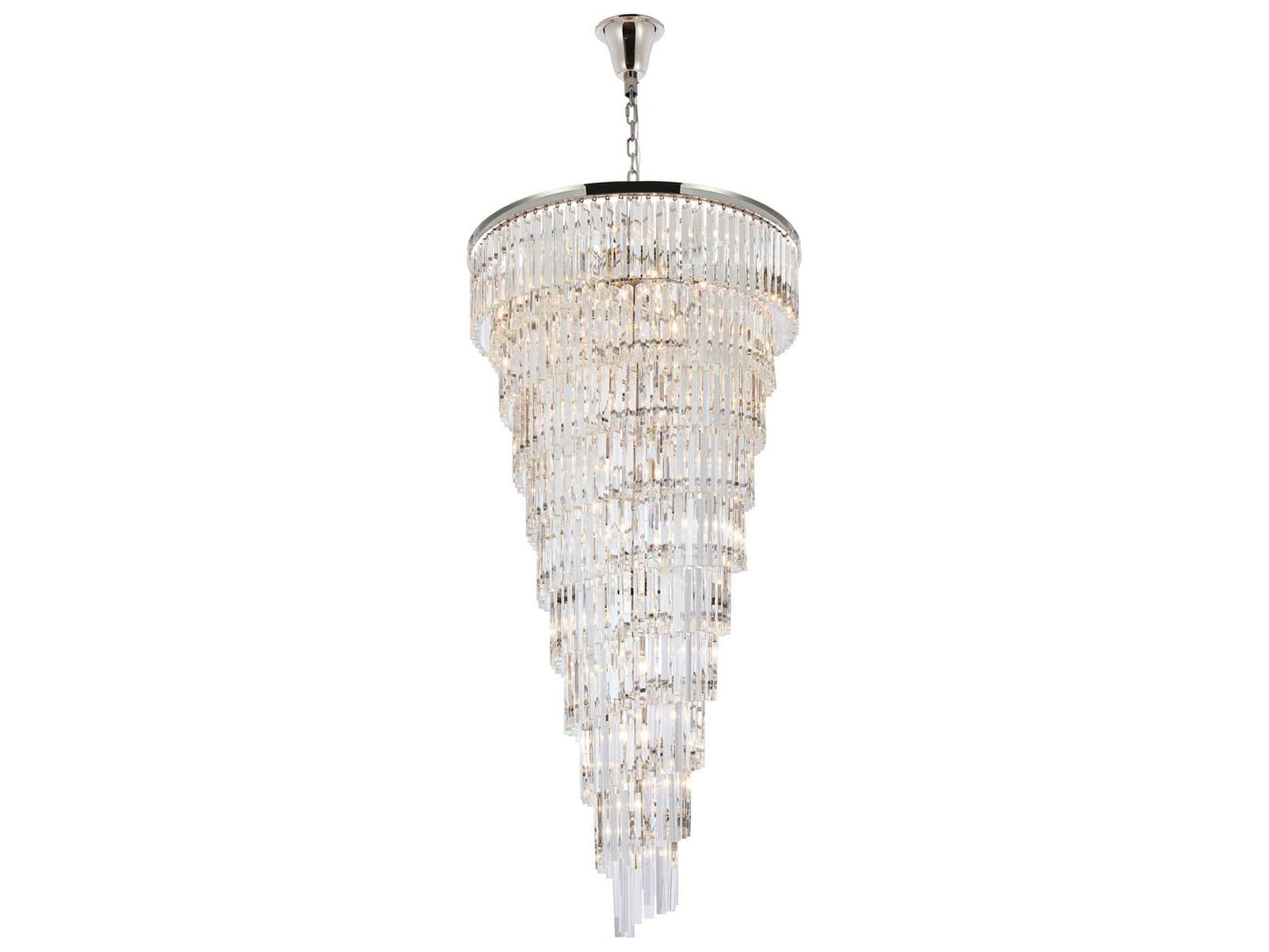 Elegant Lighting Sydney 42-Light Polished Nickel Tiered Crystal Chandelier