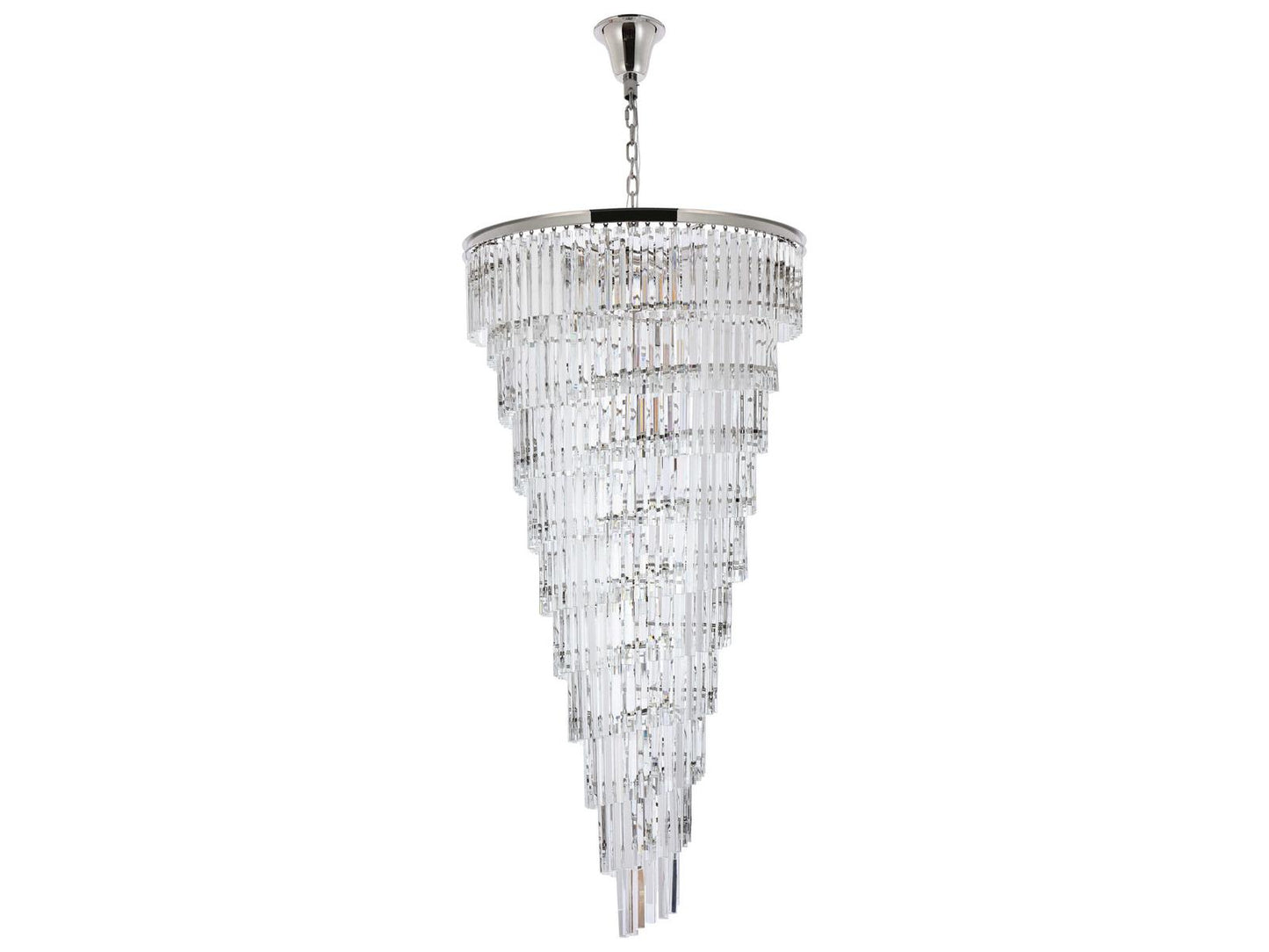 Elegant Lighting Sydney 42-Light Polished Nickel Tiered Crystal Chandelier