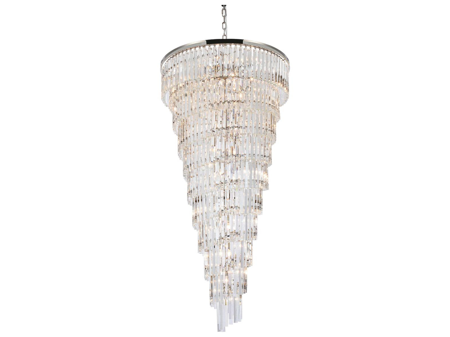 Elegant Lighting Sydney 42-Light Polished Nickel Tiered Crystal Chandelier