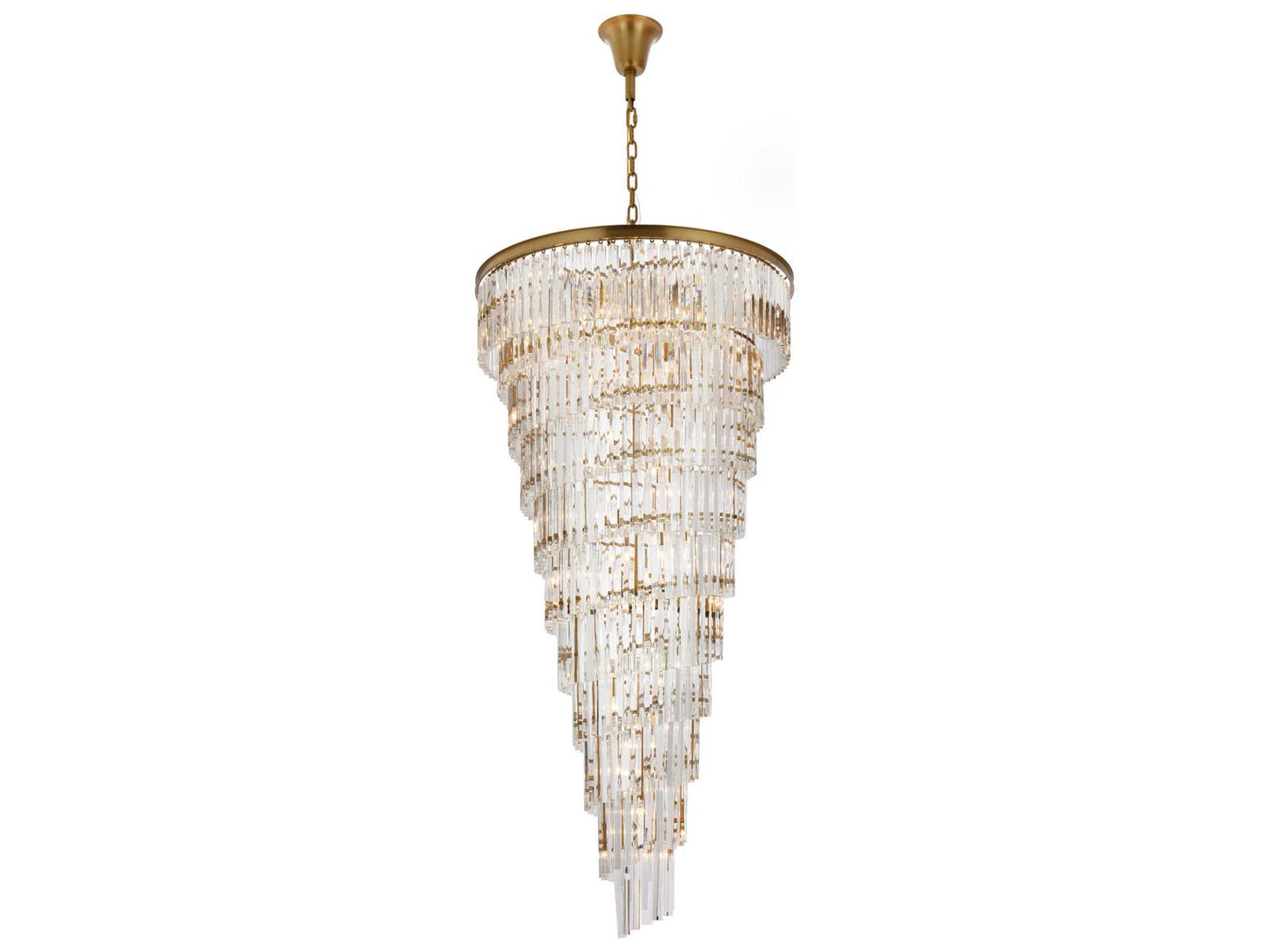Elegant Lighting Sydney 42-Light Satin Gold Tiered Crystal Chandelier