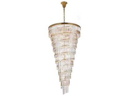 Elegant Lighting Sydney 42-Light Satin Gold Tiered Crystal Chandelier