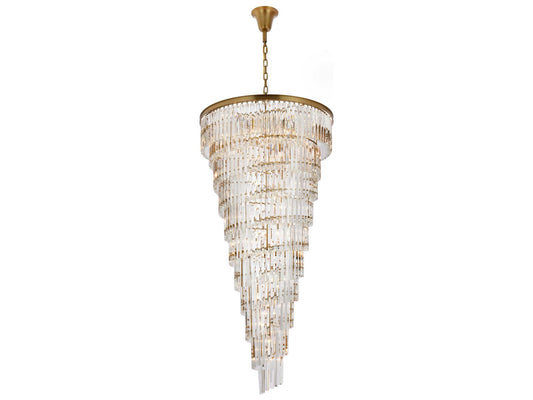 Elegant Lighting Sydney 42-Light Satin Gold Tiered Crystal Chandelier