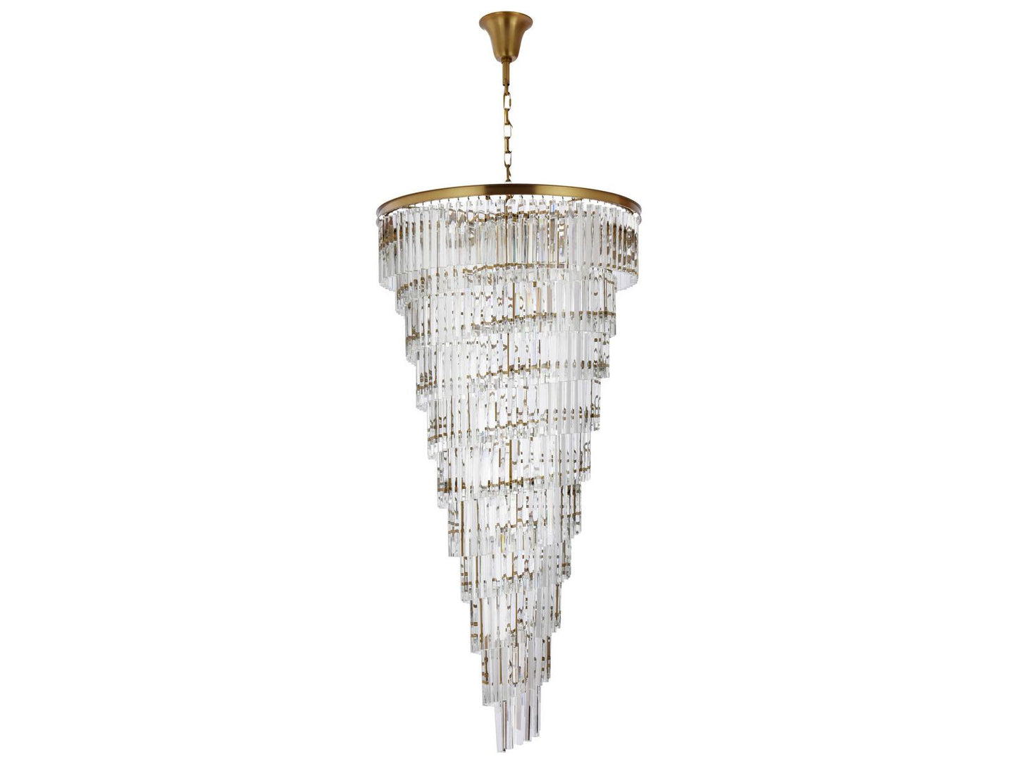 Elegant Lighting Sydney 42-Light Satin Gold Tiered Crystal Chandelier