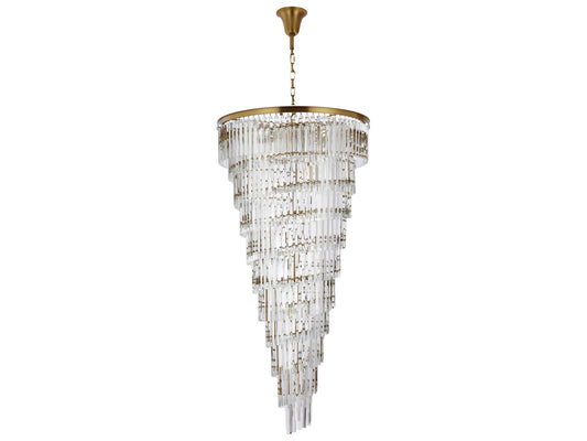 Elegant Lighting Sydney 42-Light Satin Gold Tiered Crystal Chandelier