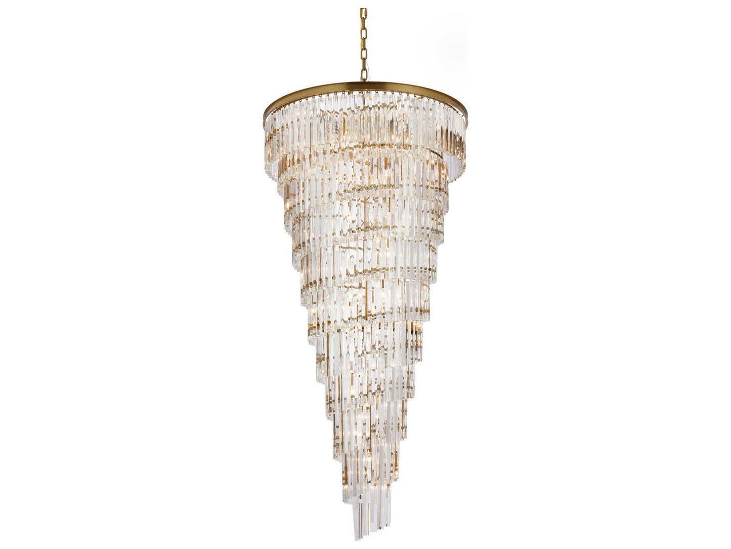 Elegant Lighting Sydney 42-Light Satin Gold Tiered Crystal Chandelier