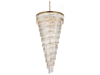 Elegant Lighting Sydney 42-Light Satin Gold Tiered Crystal Chandelier