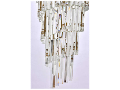 Elegant Lighting Sydney 42-Light Satin Gold Tiered Crystal Chandelier