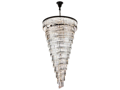 Elegant Lighting Sydney 58-Light Matte Black Tiered Crystal Chandelier