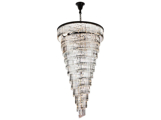 Elegant Lighting Sydney 58-Light Matte Black Tiered Crystal Chandelier