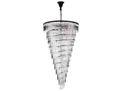 Elegant Lighting Sydney 58-Light Matte Black Tiered Crystal Chandelier