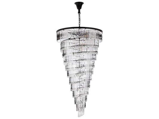 Elegant Lighting Sydney 58-Light Matte Black Tiered Crystal Chandelier