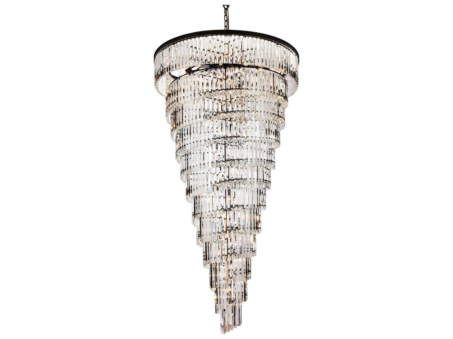 Elegant Lighting Sydney 58-Light Matte Black Tiered Crystal Chandelier