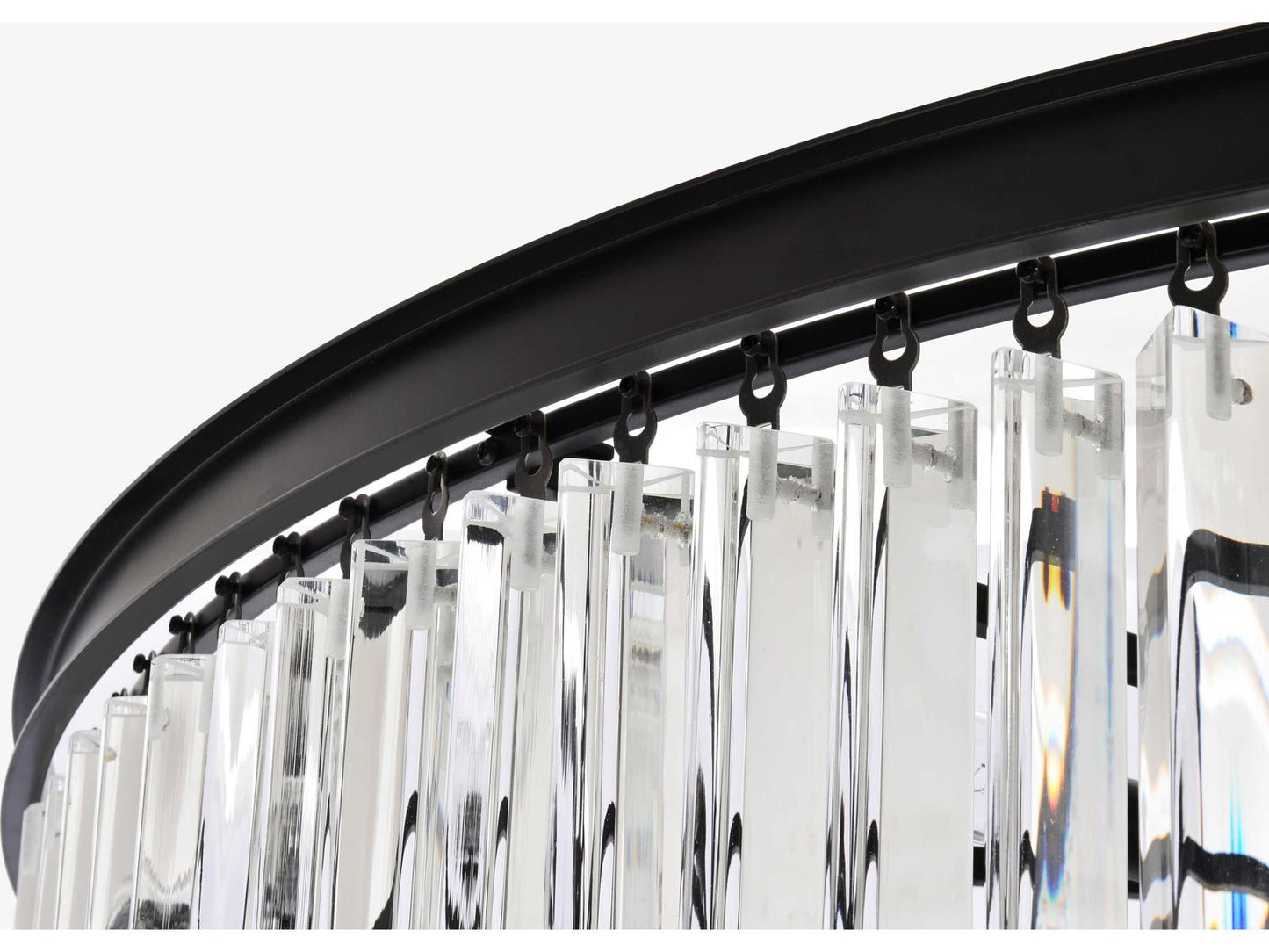 Elegant Lighting Sydney 58-Light Matte Black Tiered Crystal Chandelier